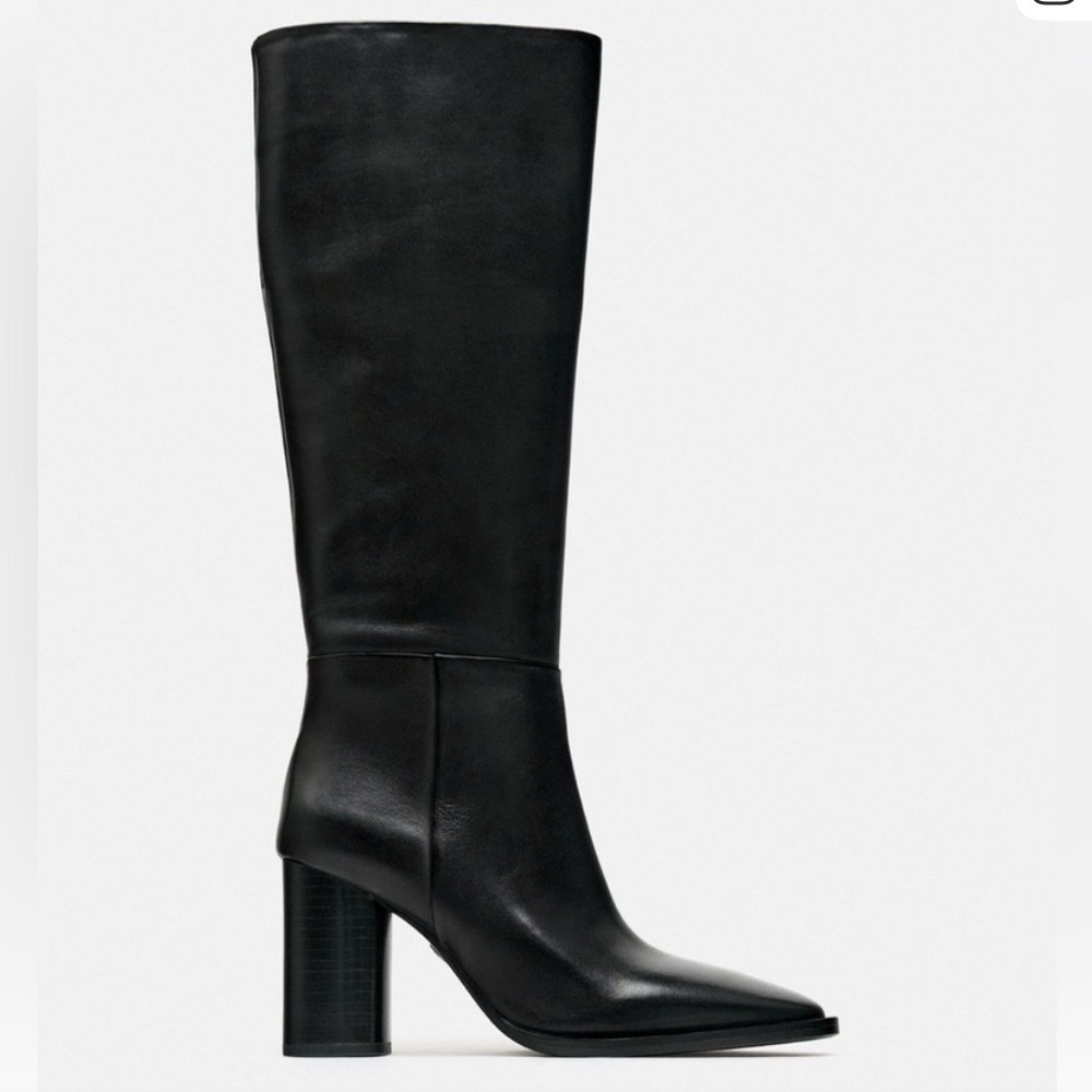 Zara Black Heeled Boots